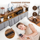 COMHOMA Bed Frame with 2 Storage Drawers & LED BF001