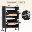 COMHOMA Shoe Storage Cabinet with 3  Flip Drawers