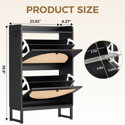 COMHOMA Shoe Storage Cabinet with 3  Flip Drawers