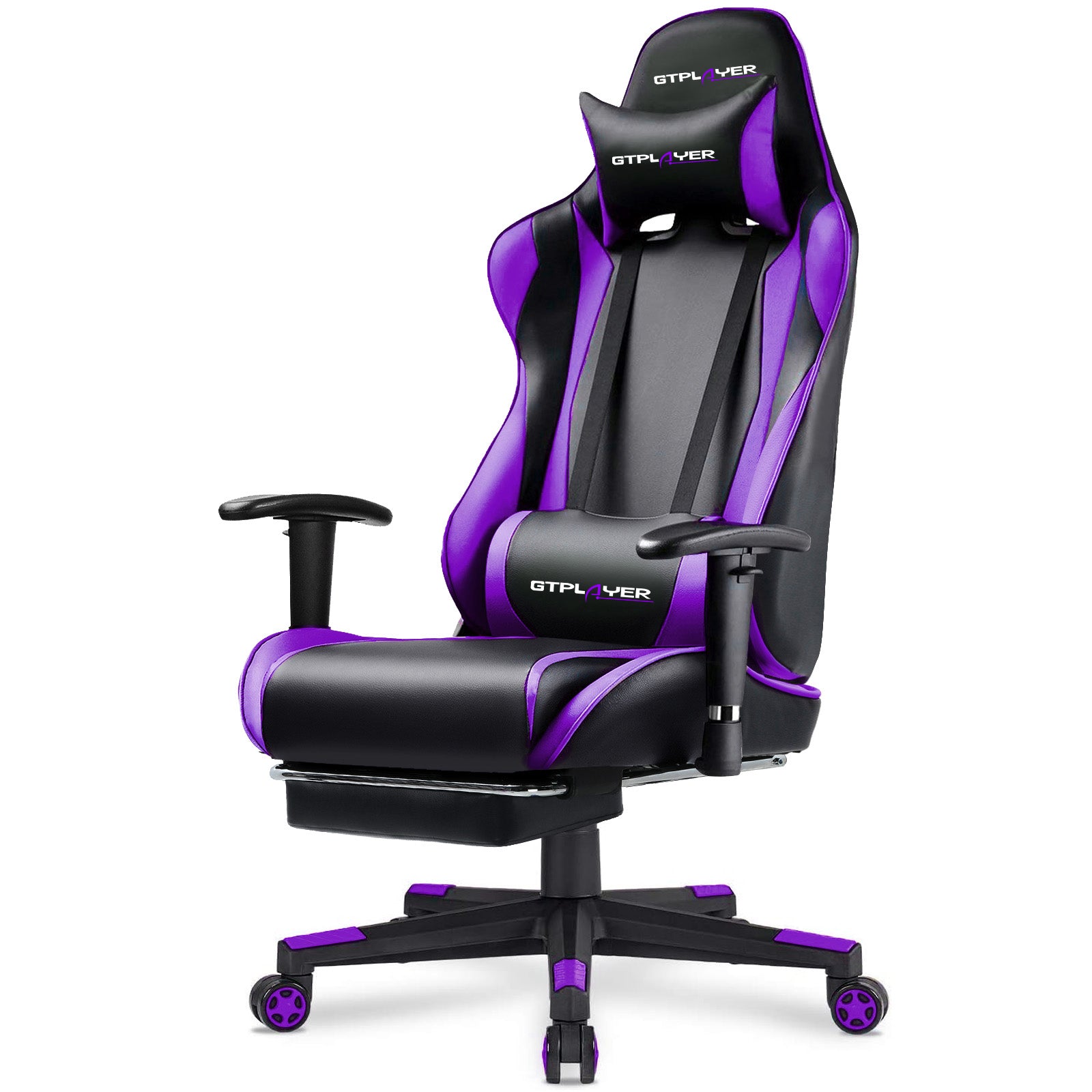 GTPLAYER Gaming Chair with Footrest, Swivel Rocker with Headrest and Lumbar Support GT002NAF