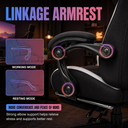 GTPLAYER Fabric Gaming Chair with Footrest, LED Lights, Comfy Chair - AMZ