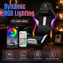 GTPLAYER Fabric Gaming Chair with Footrest, LED Lights, Comfy Chair - AMZ