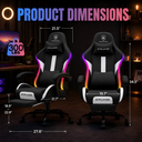 GTPLAYER Fabric Gaming Chair with Footrest, LED Lights, Comfy Chair - AMZ
