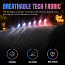 GTPLAYER Fabric Gaming Chair with Footrest, LED Lights, Comfy Chair - AMZ
