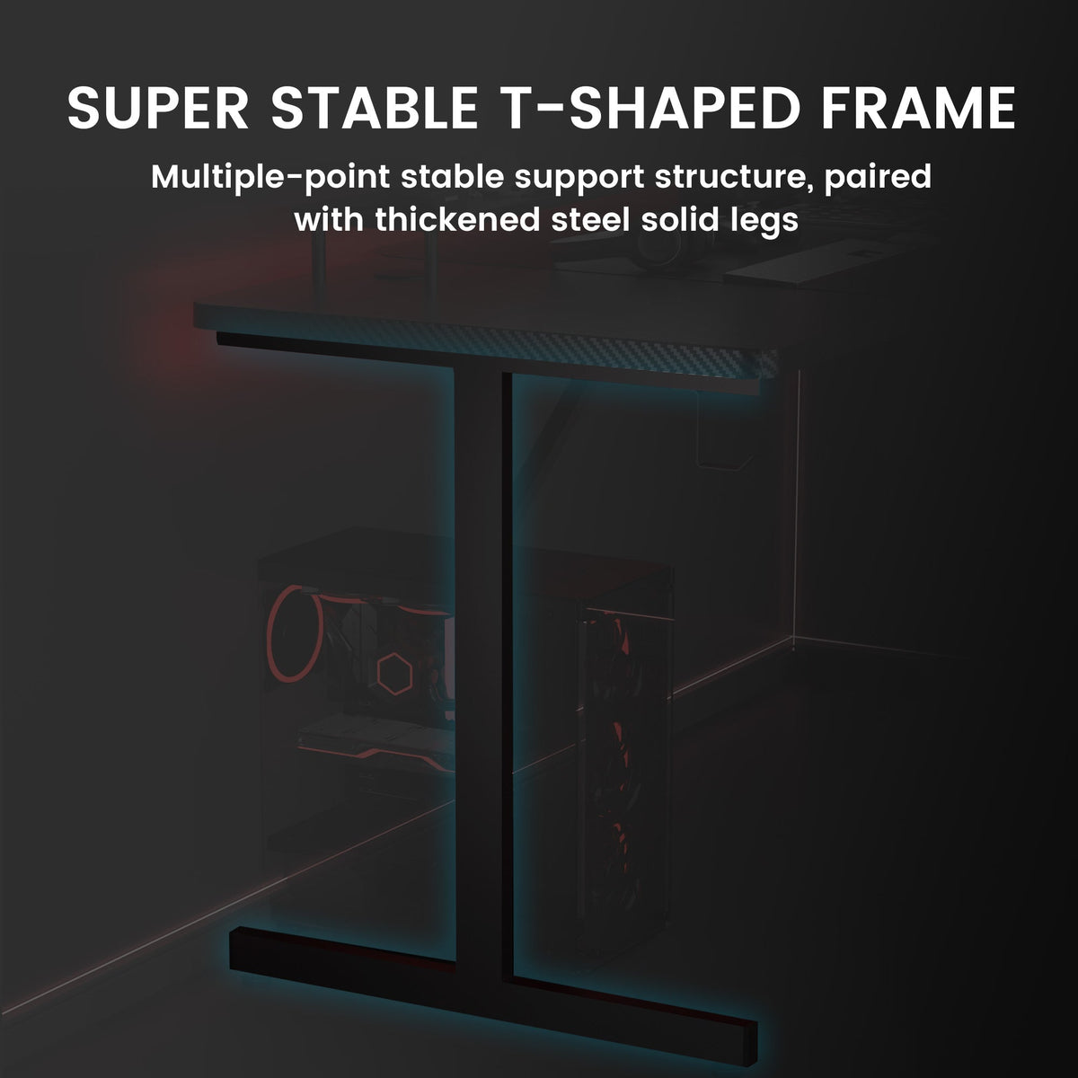 GTPLAYER T-Shaped RGB Gaming Desk GTP200