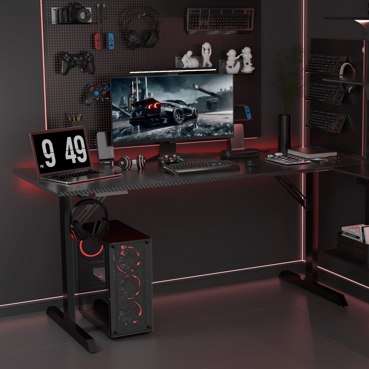 GTPLAYER T-Shaped RGB Gaming Desk GTP200