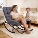 COMHOMA Outdoor Rocking Papasan Chair, Oversized Wicker Patio Rocker OT-CH03