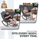 COMHOMA Outdoor Rocking Papasan Chair, Oversized Wicker Patio Rocker OT-CH03