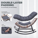 COMHOMA Outdoor Rocking Papasan Chair, Oversized Wicker Patio Rocker OT-CH03
