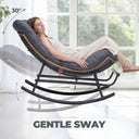 COMHOMA Outdoor Rocking Papasan Chair, Oversized Wicker Patio Rocker OT-CH03