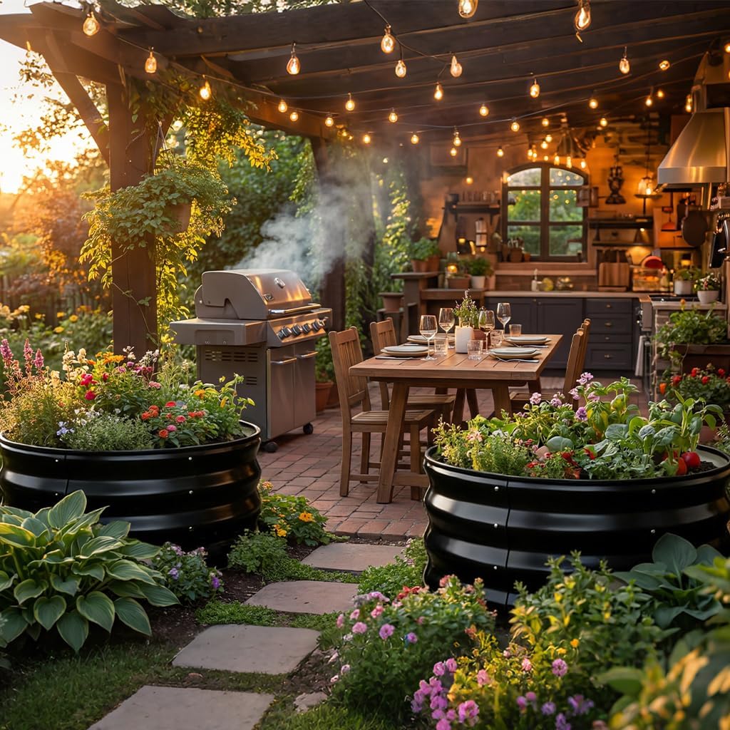 COMHOMA Metal Raised Garden Bed with Gloves Tools OT-GD02