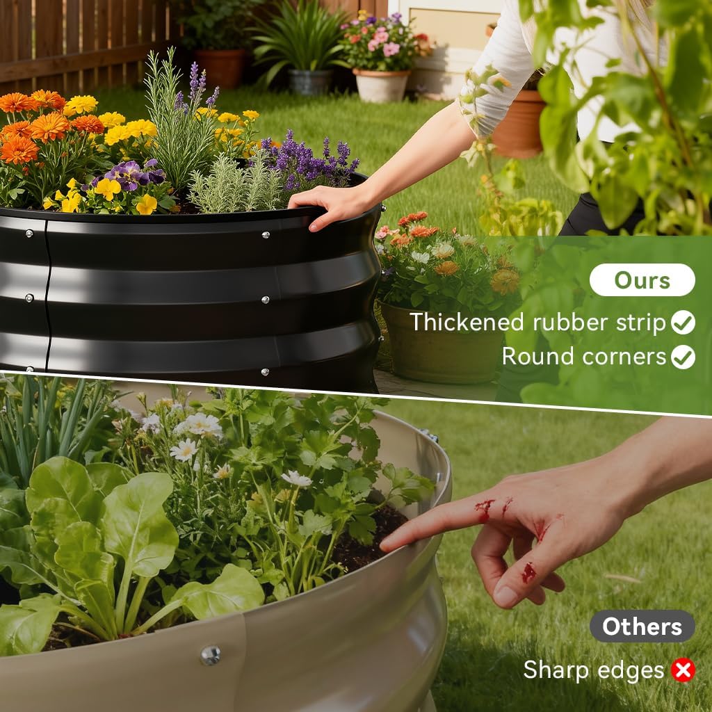 COMHOMA Metal Raised Garden Bed with Gloves Tools OT-GD02