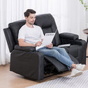 COMHOMA PU Massage Recliner with Swivel, Heat & Cup Holders H7134