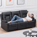 COMHOMA PU Massage Recliner with Swivel, Heat & Cup Holders H7134