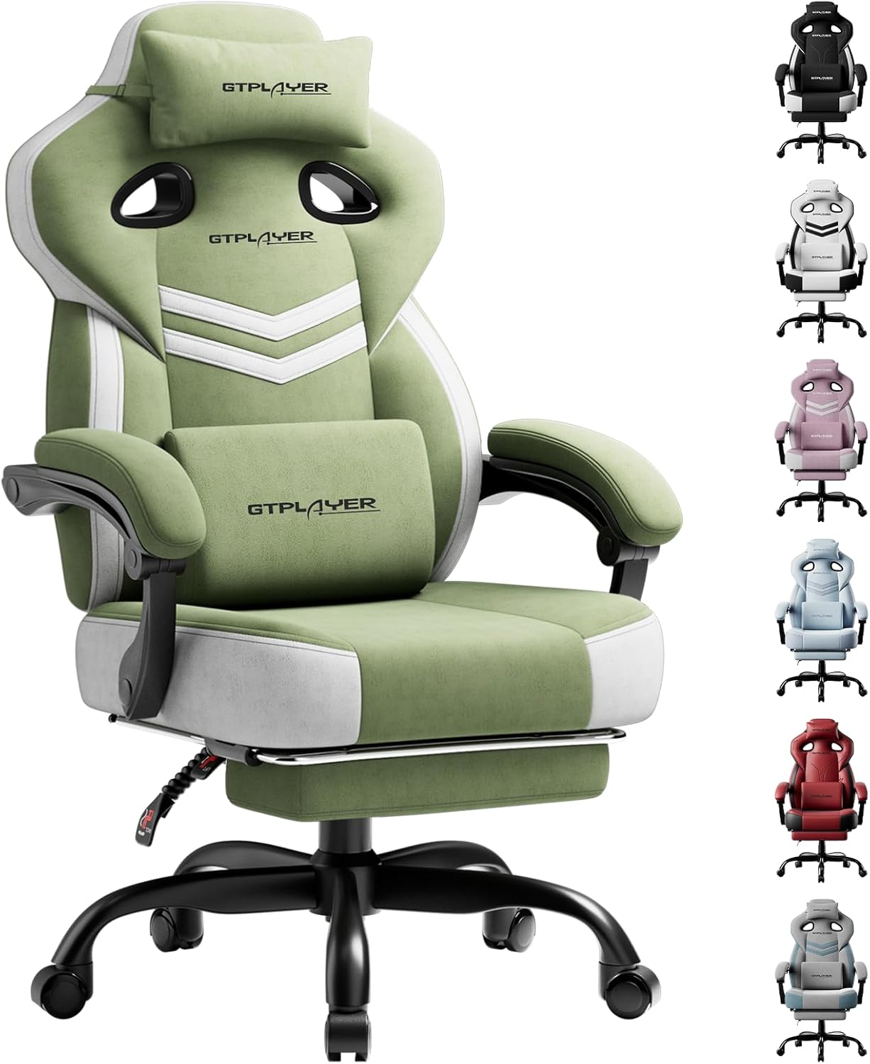 GTPLAYER Big and Tall Gaming Chair 350lbs with Footrest LR408