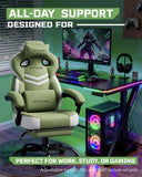 GTPLAYER Big and Tall Gaming Chair 350lbs with Footrest LR408