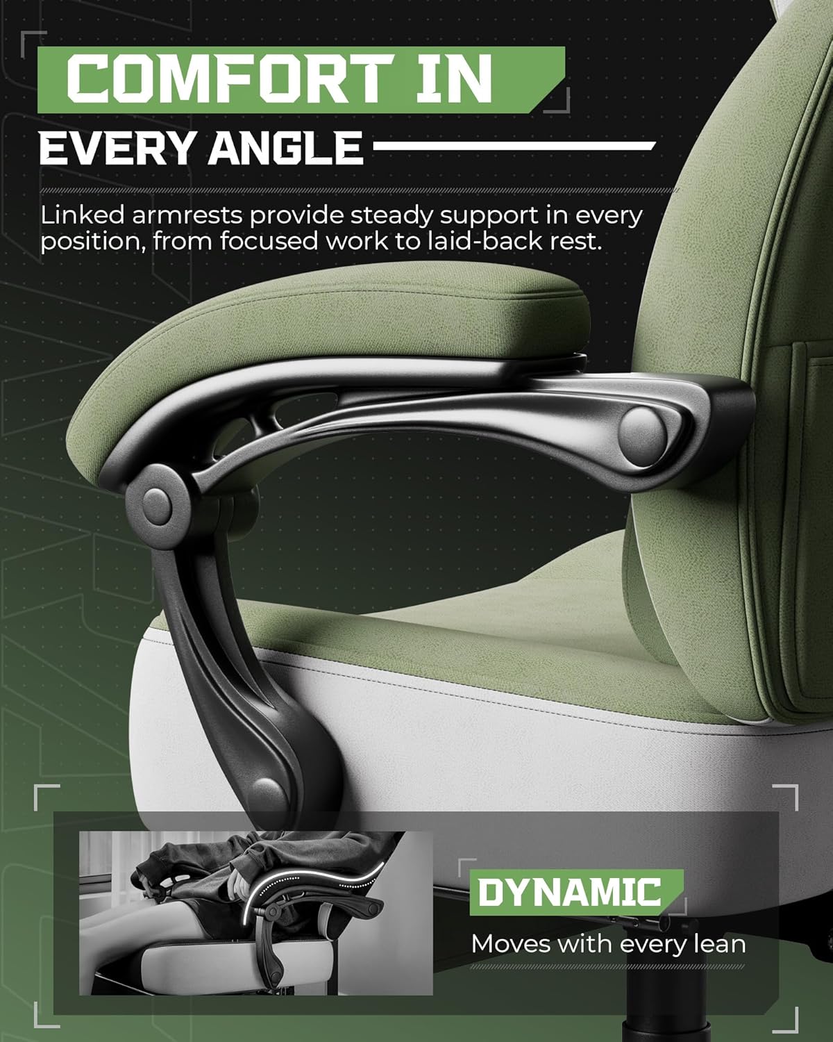 GTPLAYER Big and Tall Gaming Chair 350lbs with Footrest LR408