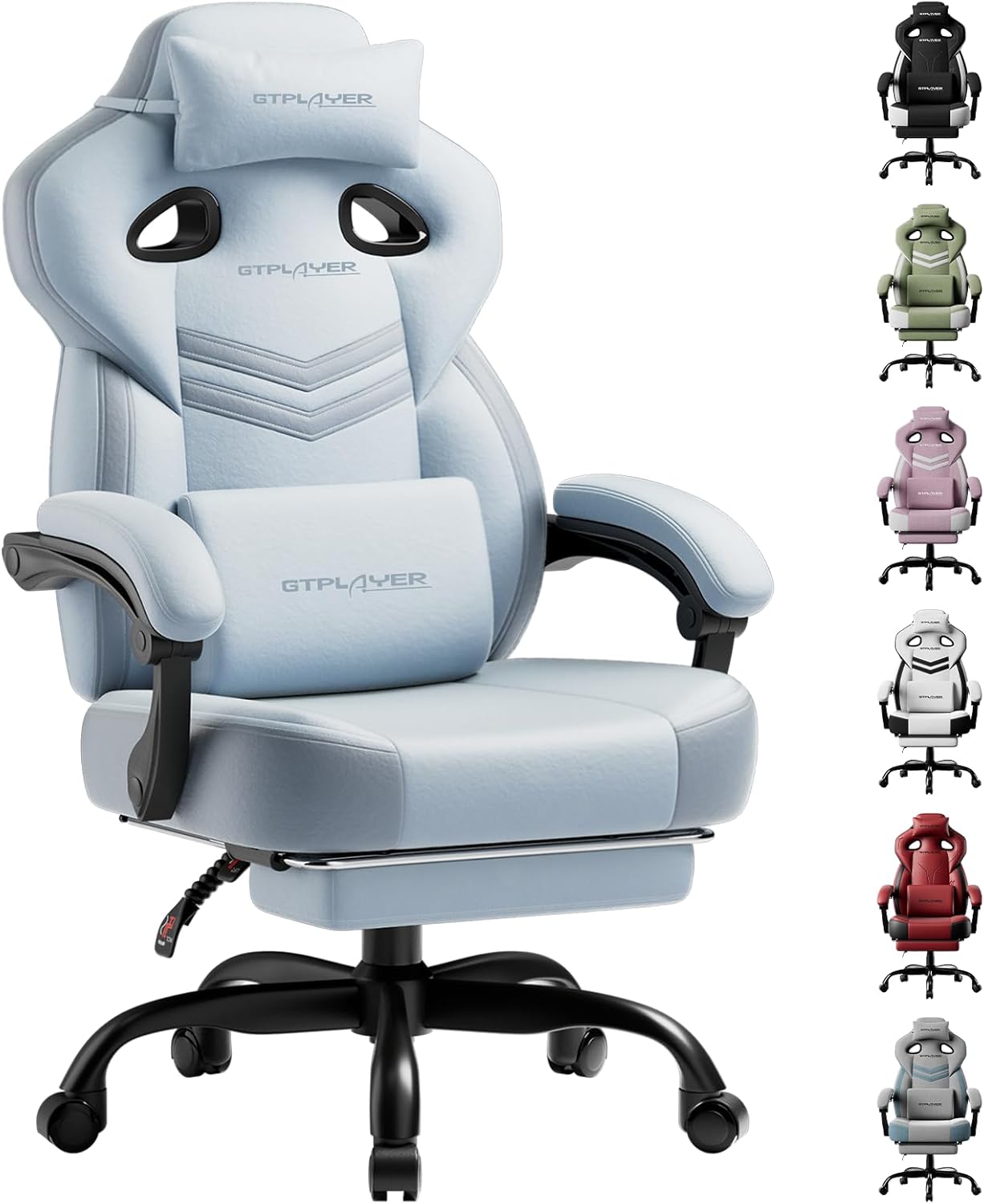 GTPLAYER Big and Tall Gaming Chair 350lbs with Footrest LR408