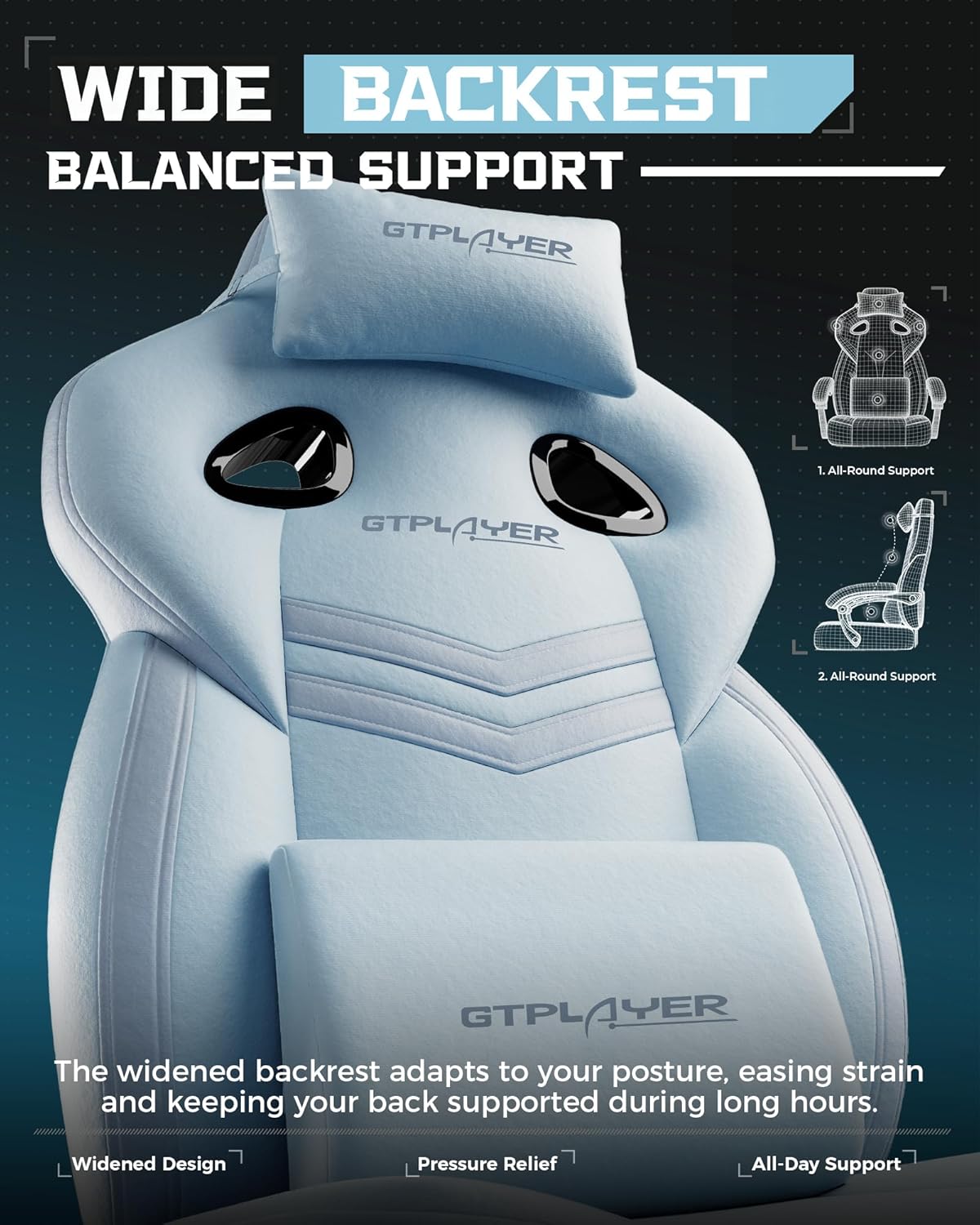 GTPLAYER Big and Tall Gaming Chair 350lbs with Footrest LR408