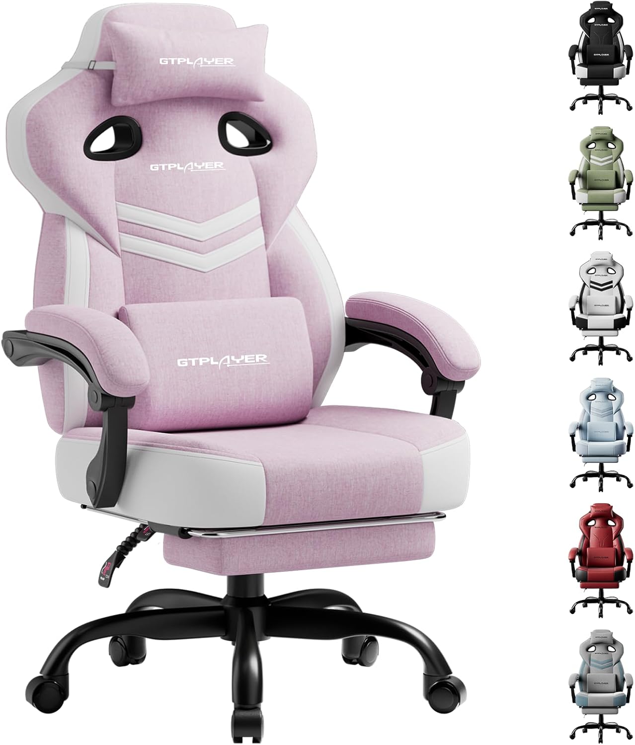 GTPLAYER Big and Tall Gaming Chair 350lbs with Footrest LR408