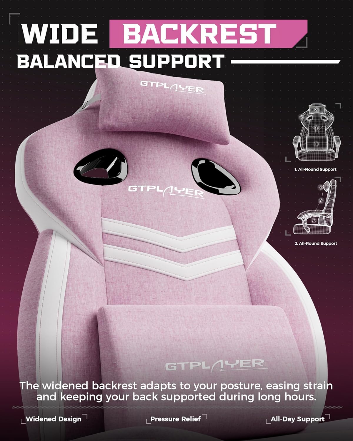 GTPLAYER Big and Tall Gaming Chair 350lbs with Footrest LR408