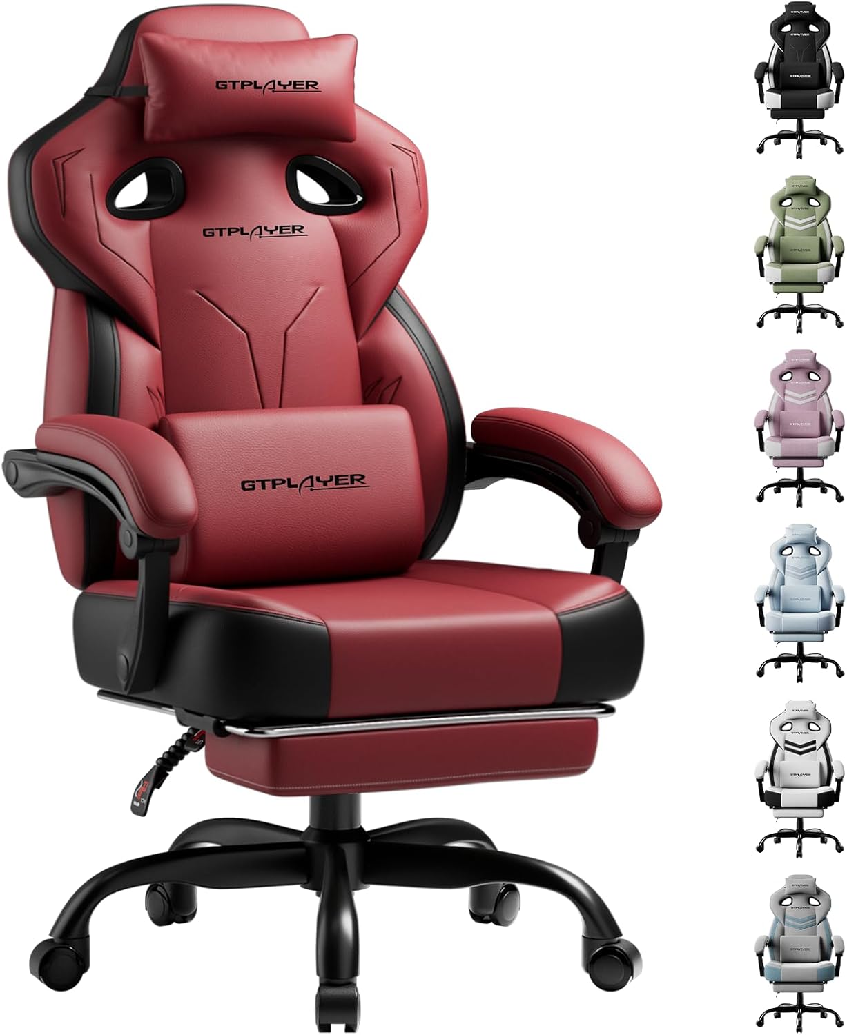 GTPLAYER Big and Tall Gaming Chair 350lbs with Footrest LR408