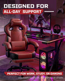 GTPLAYER Big and Tall Gaming Chair 350lbs with Footrest LR408