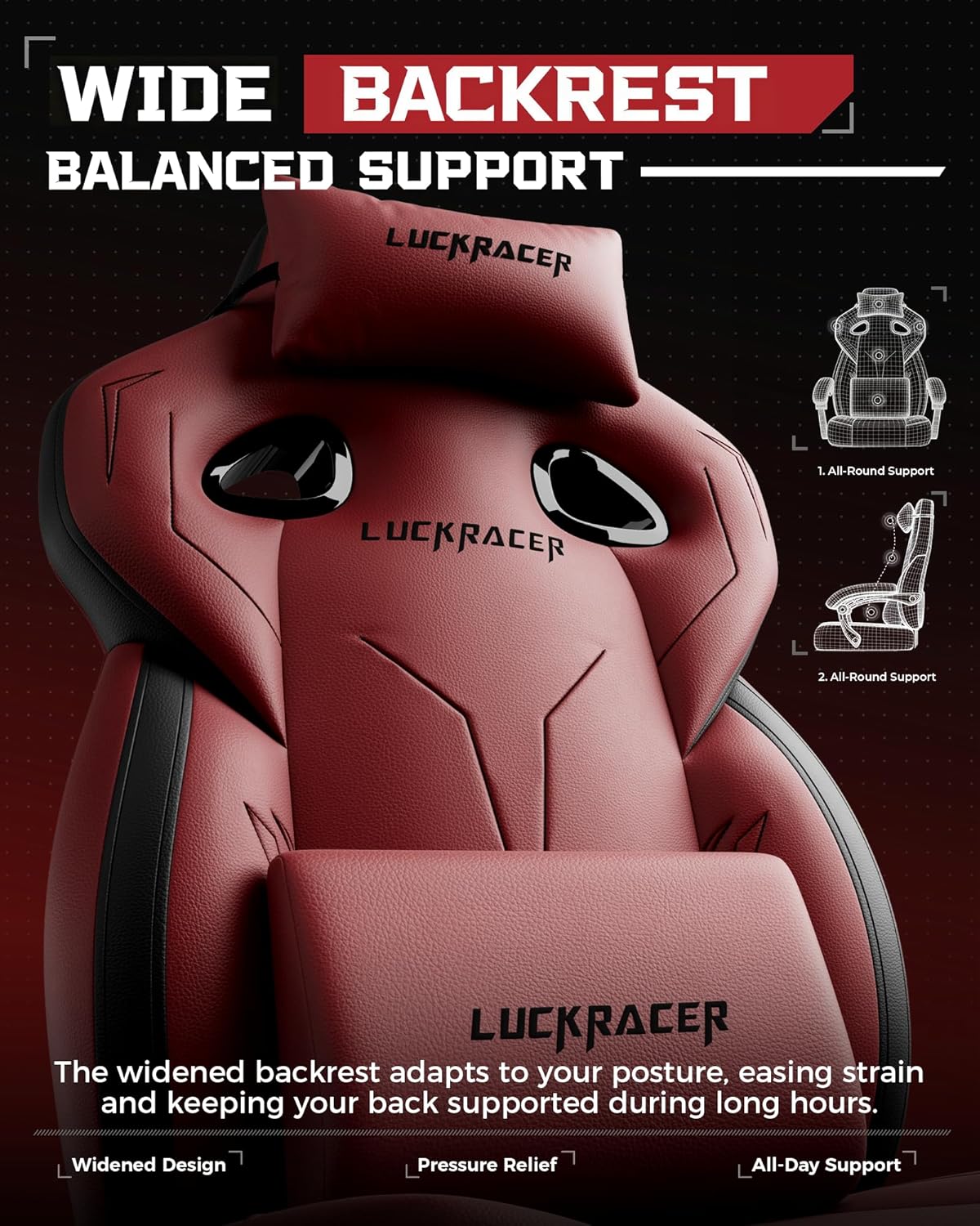 GTPLAYER Big and Tall Gaming Chair 350lbs with Footrest LR408