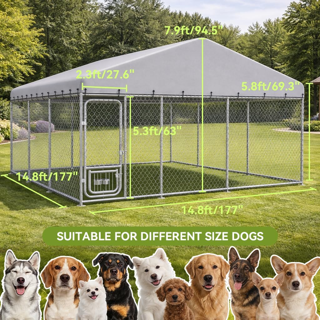 COMHOMA Outdoor Dog Kennel with Roof OT-GD05