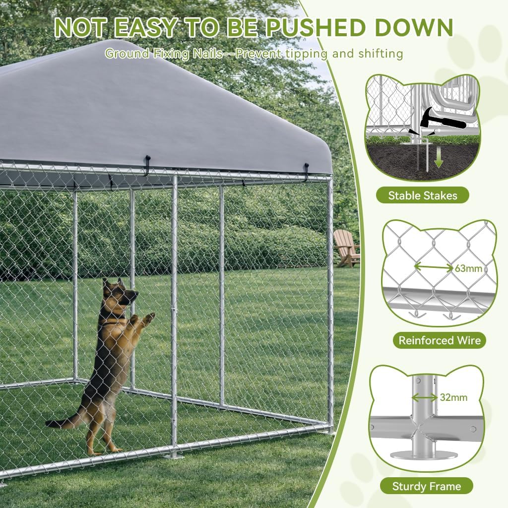 COMHOMA Outdoor Dog Kennel with Roof OT-GD05