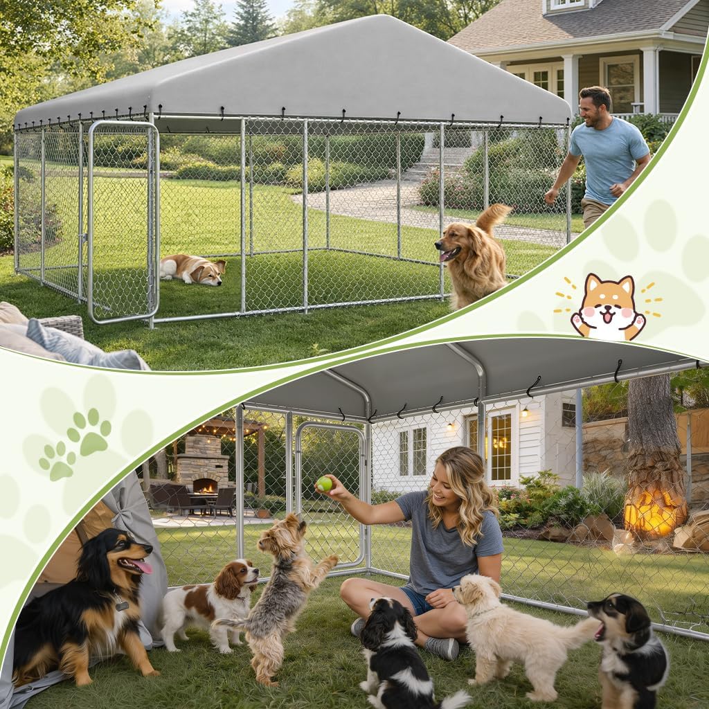 COMHOMA Outdoor Dog Kennel with Roof OT-GD05