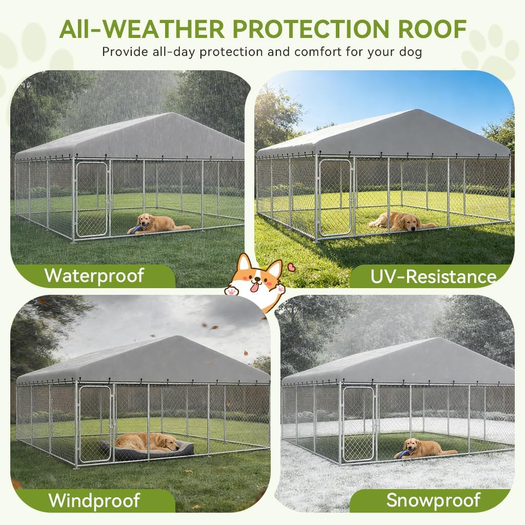 COMHOMA Outdoor Dog Kennel with Roof OT-GD05