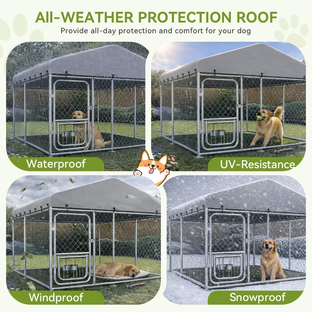 COMHOMA Outdoor Dog Kennel with Roof OT-GD05