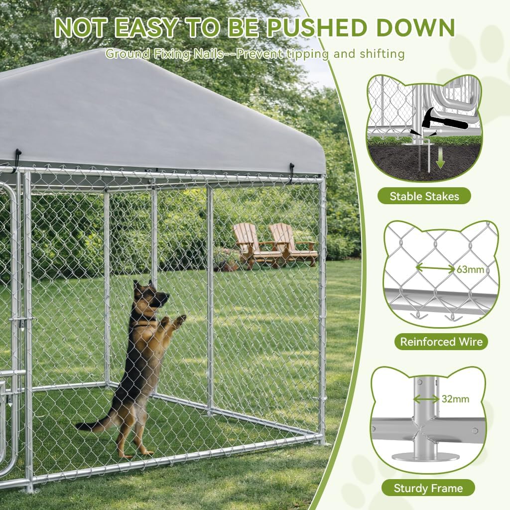 COMHOMA Outdoor Dog Kennel with Roof OT-GD05
