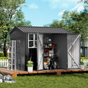 8*6 FT COMHOMA Metal Storage Tool Shed With Window & Lockable Door, OT-TL01