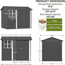 8*6 FT COMHOMA Metal Storage Tool Shed With Window & Lockable Door, OT-TL01