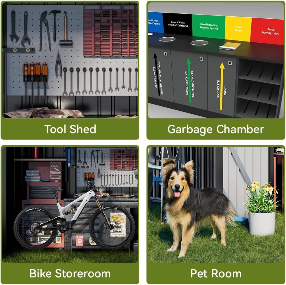 8*6 FT COMHOMA Metal Storage Tool Shed With Window & Lockable Door, OT-TL01