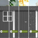 8*6 FT COMHOMA Metal Storage Tool Shed With Window & Lockable Door, OT-TL01