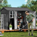 8*6 FT COMHOMA Metal Storage Tool Shed With Window & Lockable Door, OT-TL01