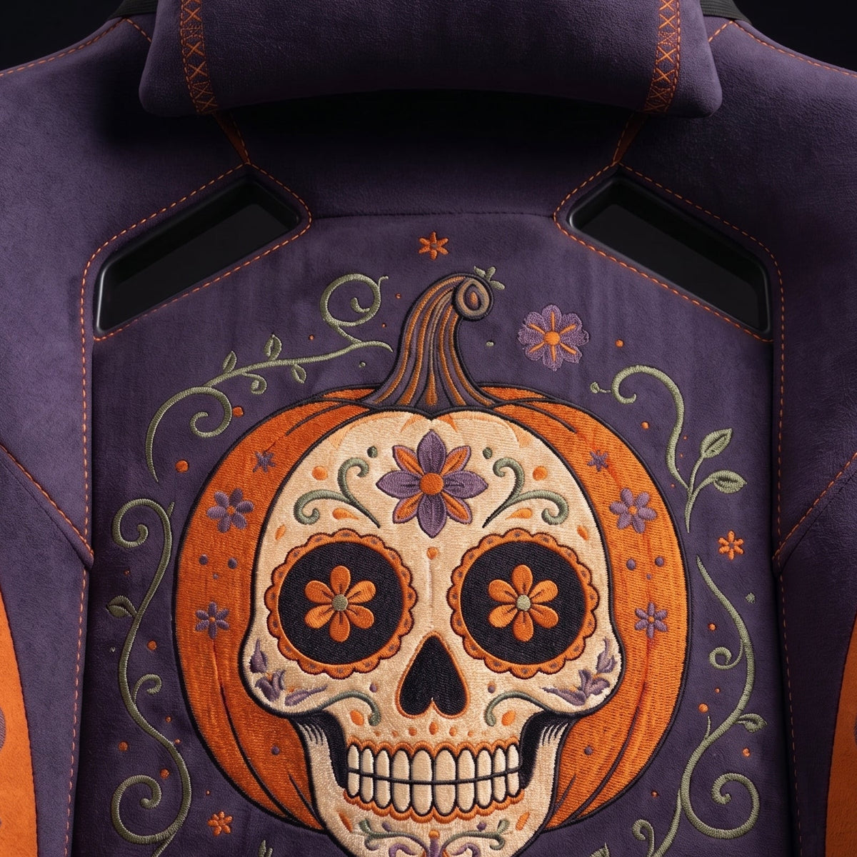 Halloween SKULLPUMP Edition | Ergonomic Chair with Pillow & Footrest