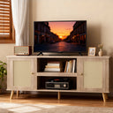 COMHOMA 71"/70"/59" TV Stand up to 80 Inch TV, Modern Farmhouse Entertainment Center with Open Storage Shelves and Cable Management Holes for Living Room H1004