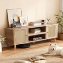 COMHOMA 71"/70"/59" TV Stand up to 80 Inch TV, Modern Farmhouse Entertainment Center with Open Storage Shelves and Cable Management Holes for Living Room H1004