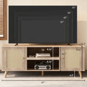 COMHOMA 71"/70"/59" TV Stand up to 80 Inch TV, Modern Farmhouse Entertainment Center with Open Storage Shelves and Cable Management Holes for Living Room H1004
