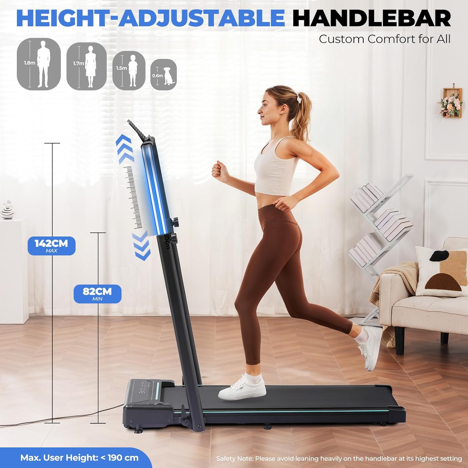GTPLAYER Walking Pad Treadmill, 330LBS with Remote Control LED Display US-HTM150