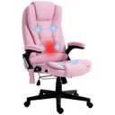 COMHOMA Massage & Heat Office Chair with Lumbar Support, Linen Fabric CH01