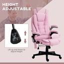 COMHOMA Massage & Heat Office Chair with Lumbar Support, Linen Fabric CH01