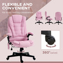 COMHOMA Massage & Heat Office Chair with Lumbar Support, Linen Fabric CH01