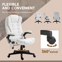 COMHOMA Massage & Heat Office Chair with Lumbar Support, Linen Fabric CH01