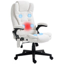 COMHOMA Massage & Heat Office Chair with Lumbar Support, Linen Fabric CH01