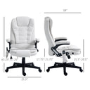 COMHOMA Massage & Heat Office Chair with Lumbar Support, Linen Fabric CH01